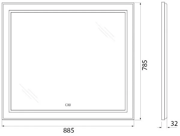 Зеркало BelBagno Kraft SPC-KRAFT-885-785-TCH-WARM с подогревом Sancos — официальный сайт