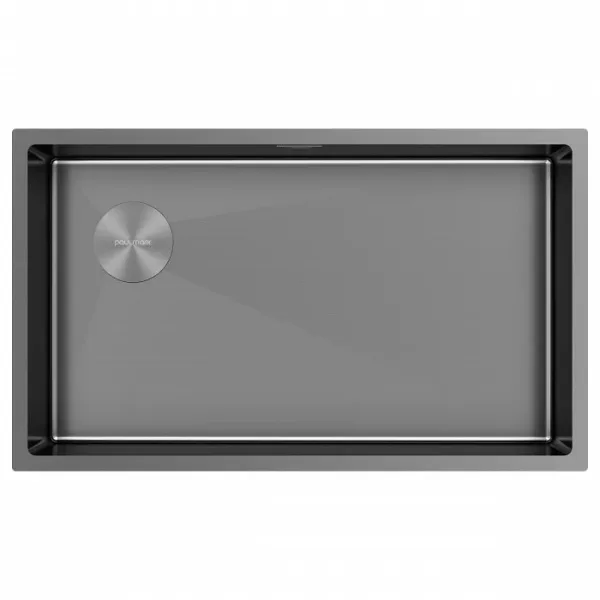 Мойка кухонная Paulmark NEXT-SKEW 74-L UNI PM887444-L-GM вороненая сталь Sancos — Оригинал
