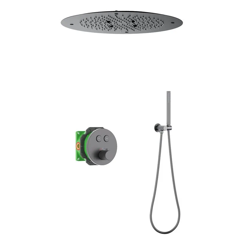 Душевой комплект Timo Saona SX-2370/18SM, С ВНУТРЕННЕЙ ЧАСТЬЮ, с термостатом, черное золото Sancos — официальный сайт