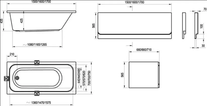Акриловая ванна Ravak Chrome C731000000 без опоры 160x70 см, пристенная, белая Sancos — официальный сайт