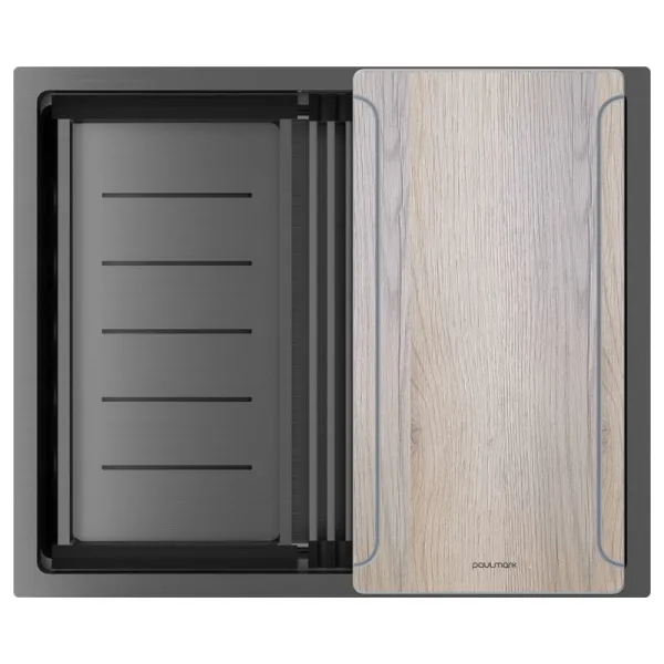 Мойка кухонная Paulmark Next-Multi Sink 54 UNI PM785445-L-GM вороненая сталь Sancos — Оригинал