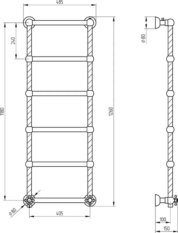 Полотенцесушитель электрический Migliore Edera 20299 126x48.5 см, L, хром Sancos — официальный сайт