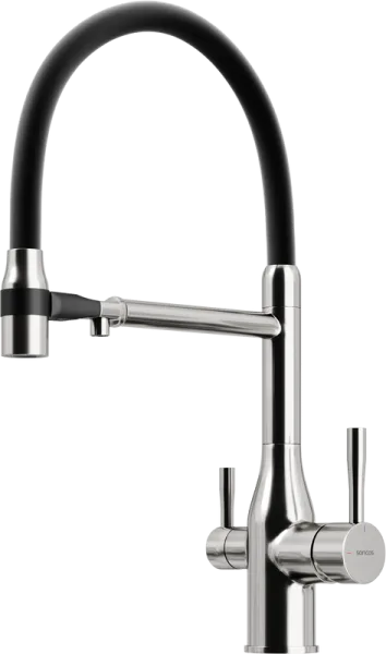 Смеситель для кухни Sancos Garda SC4009BN с гибким изливом, брашированный никель Sancos — Оригинал
