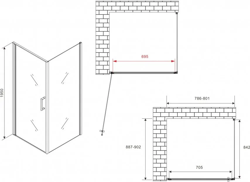Душевой уголок Abber Sonnenstrand AG04080M-S90M 90x80, профиль хром, стекло матовое Sancos — официальный сайт