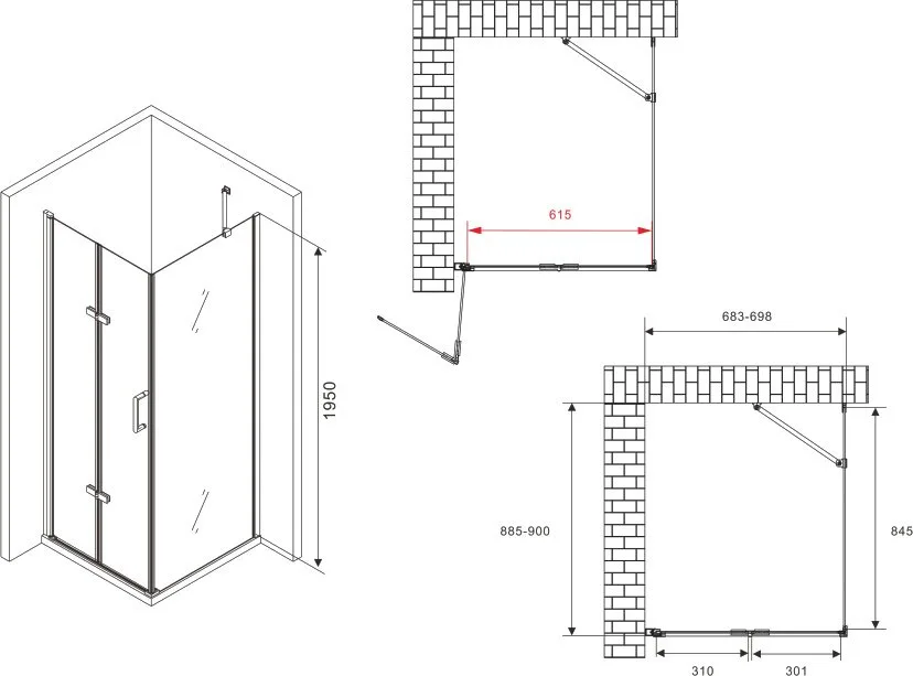 Душевой уголок Abber Zart AG08070P-S91 70х90, профиль хром, стекло прозрачное Sancos — официальный сайт
