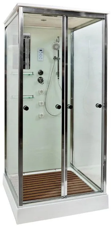 Душевая кабина DTO V8015 80х80, профиль хром, стекло прозрачное Sancos — официальный сайт