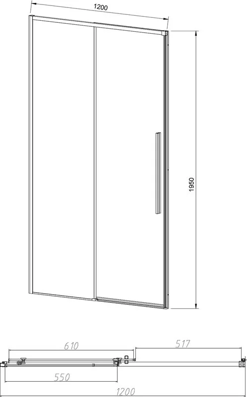 Душевая дверь в нишу Vincea Slim-N VDS-4SN120CL 120 см, профиль хром Sancos — официальный сайт