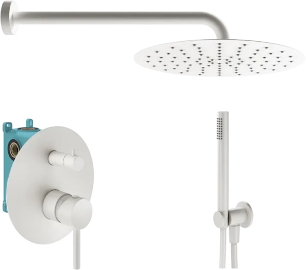 Душевой комплект Plumberia Selection Ixo KITXO18BO, С ВНУТРЕННЕЙ ЧАСТЬЮ, белый матовый Sancos — Оригинал