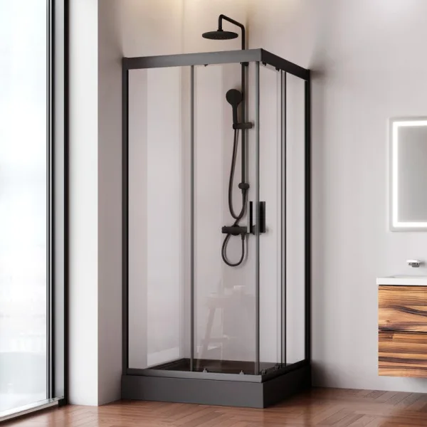 Душевой уголок AM.PM Gem W90G-403-090BT 90x90, профиль черный Sancos — Оригинал