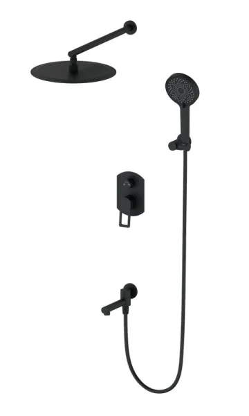 Душевой комплект Wonzon & Woghand WW-88939010-MB, С ВНУТРЕННЕЙ ЧАСТЬЮ, матовый черный Sancos — Оригинал