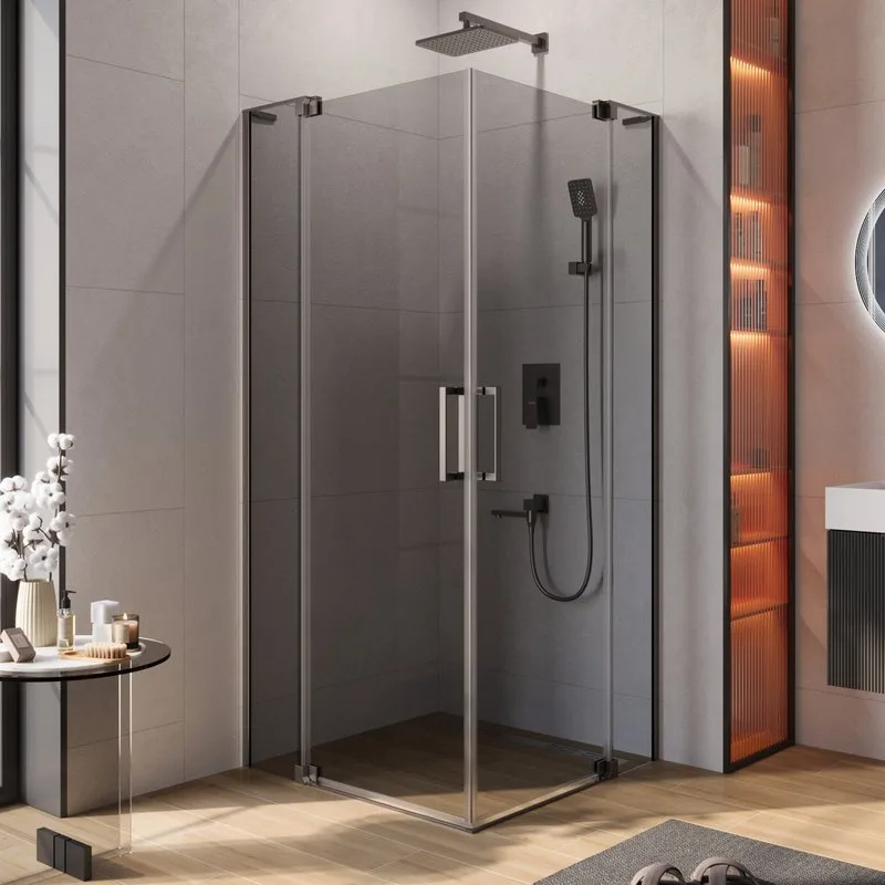 Душевой уголок Cezares Slider A 2 90/100 GRIGIO GM профиль оружейная сталь, стекло серое Sancos — официальный сайт