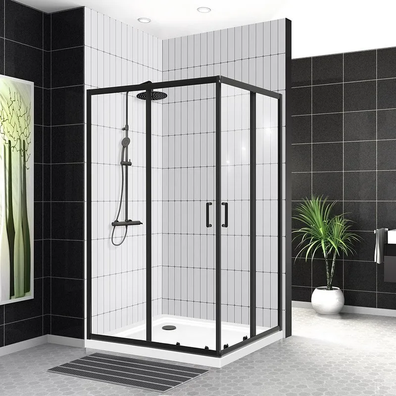 Душевой уголок BelBagno Uno -195 AH 2 120/90 C Nero профиль черный, стекло прозрачное Sancos — официальный сайт