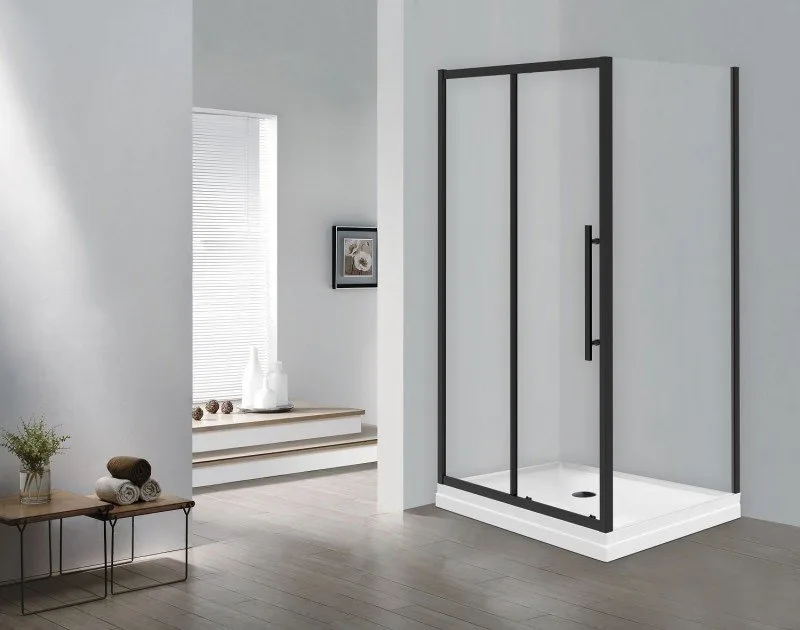 Душевой уголок Esbano Flex ESF-128PS-B 120х80 см, профиль черный, стекло прозрачное Sancos — официальный сайт