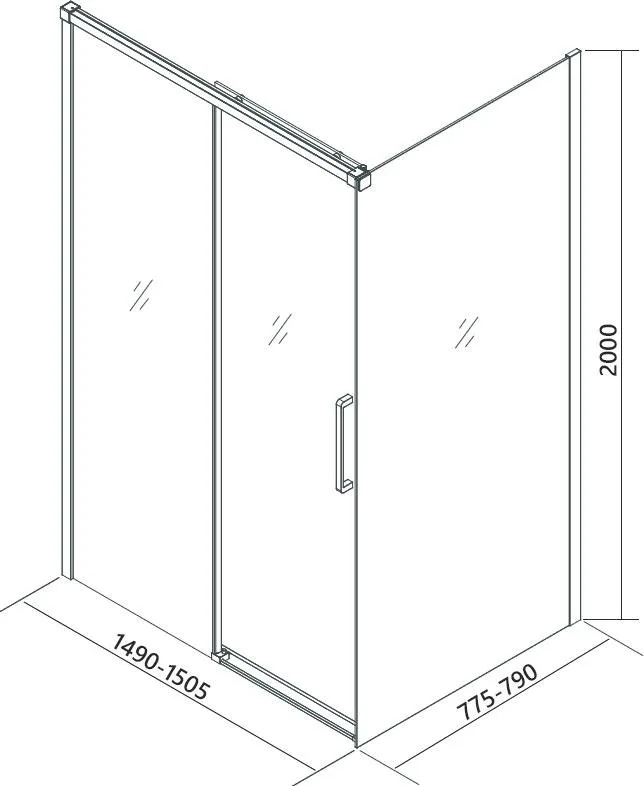 Душевой уголок Veconi Premium Trento PTC-SP-40CH 150x80, профиль хром, стекло прозрачное Sancos — официальный сайт