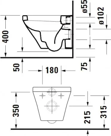 Чаша для унитаза подвесного Duravit DuraStyle 2539090000 Sancos — официальный сайт