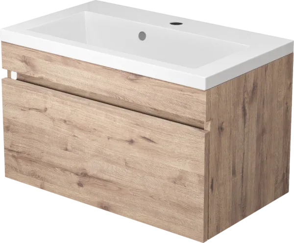 Тумба под раковину без столешницы Uperwood Eva 60 подвесная, 1 ящик, крафт табачный Sancos — Оригинал
