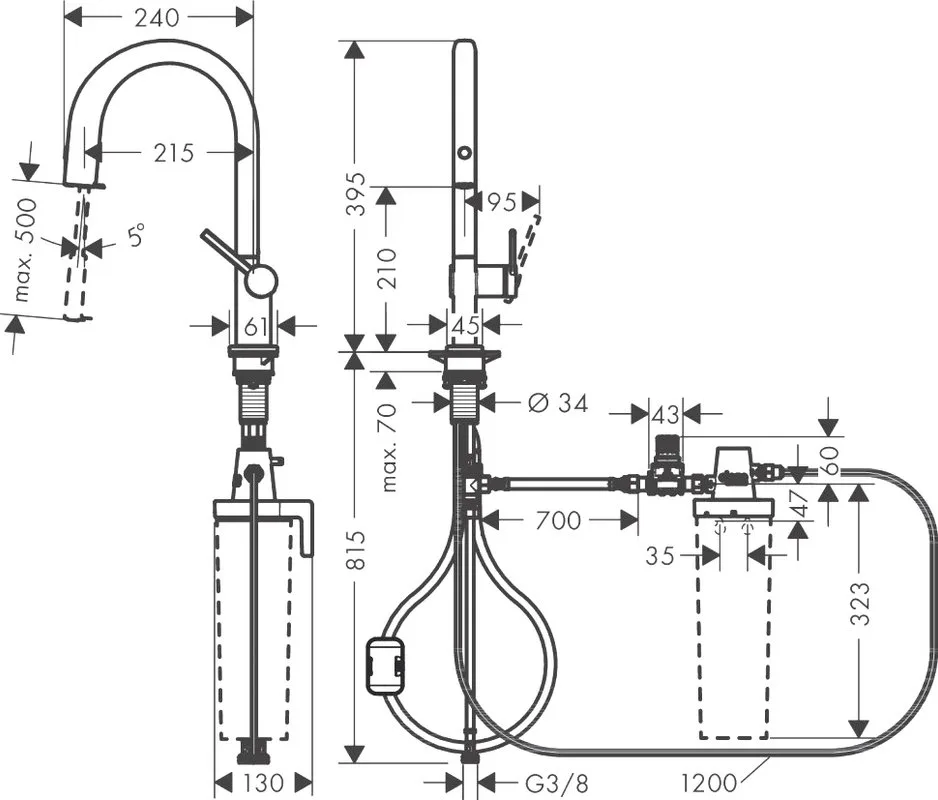 Смеситель для кухни Hansgrohe Aqittura M91 76803000 хром Sancos — официальный сайт