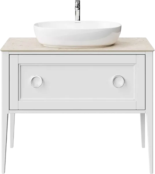 Тумба под раковину без столешницы KERAMA MARAZZI Plaza Classic Neo 100 с органайзером, белая матовая Sancos — Оригинал