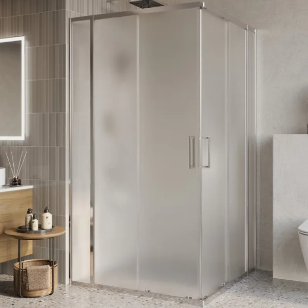 Душевой уголок BelBagno Luce A-22-90+20-P-Cr профиль хром, стекло рифленое Sancos — Оригинал