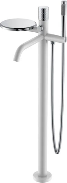 Напольный смеситель для ванны с душем Boheme Stick 129-WCR, white diamond chrome Sancos — Оригинал