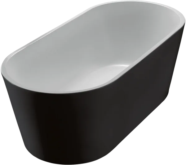 Акриловая ванна BelBagno BB71-1800-NERO-W0 180x80 см, отдельностоящая, глянцевая черная, овальная Sancos — Оригинал