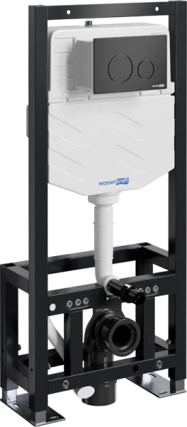 Система инсталляции для унитазов Wasserkraft Dill 61TLT.010.ME.MB02, с кнопкой смыва матовой черной Sancos — Оригинал