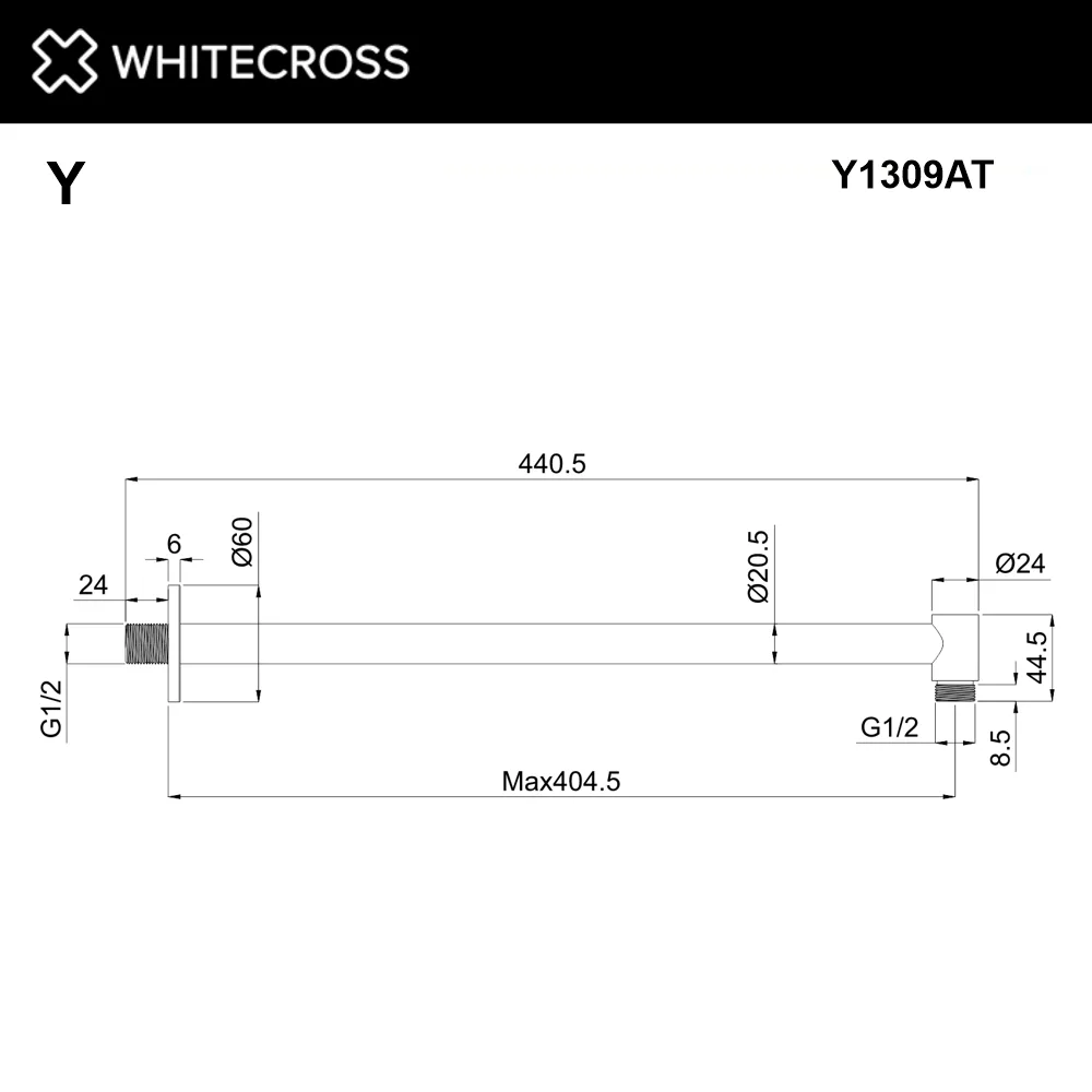 Кронштейн для верхнего душа WHITECROSS Y Y1309AT антрацит Sancos — официальный сайт