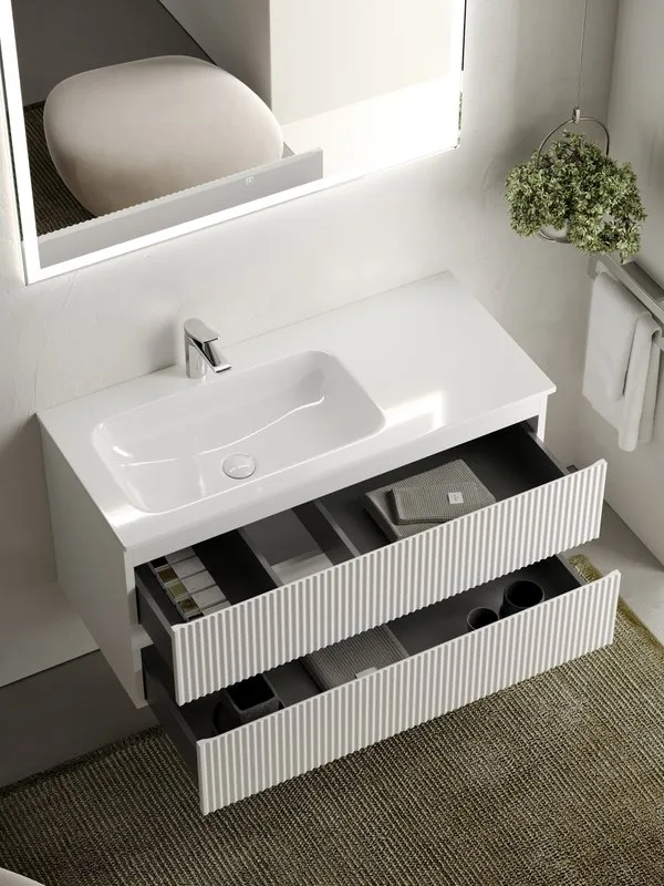 Тумба с раковиной Sancos Snob R 100 см, L, bianco Sancos — официальный сайт