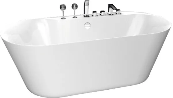 Акриловая ванна BelBagno BB14 180x85 см, отдельностоящая, белая, овальная Sancos — Оригинал