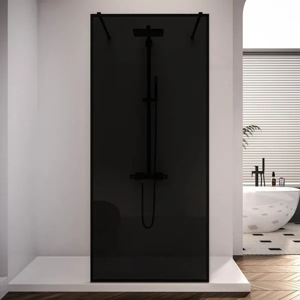 Душевая перегородка Veconi Korato KR90BB-110-11-C4 110 см, профиль черный, стекло тонированное черно Sancos — Оригинал