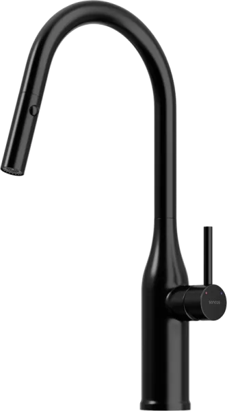Смеситель для кухни Sancos Grand SC4002MB с вытяжным изливом, черный матовый Sancos — Оригинал
