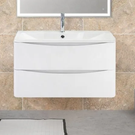 Тумба под раковину без столешницы BelBagno Acqua 80 подвесная, bianco lucido Sancos — Оригинал