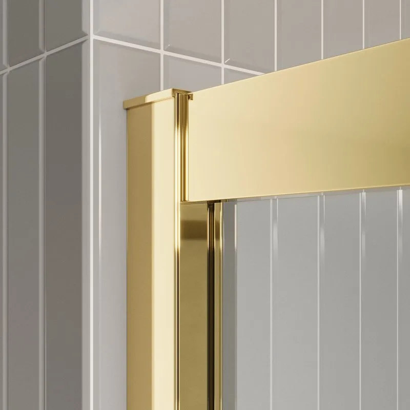 Душевая дверь в нишу BelBagno Luce BF-1-110-C-ORO профиль золото, стекло прозрачное Sancos — официальный сайт