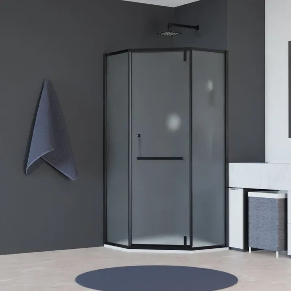 Душевой уголок RGW Hotel HO-084-B 90x90x195 см, профиль черный, стекло матовое Sancos — Оригинал