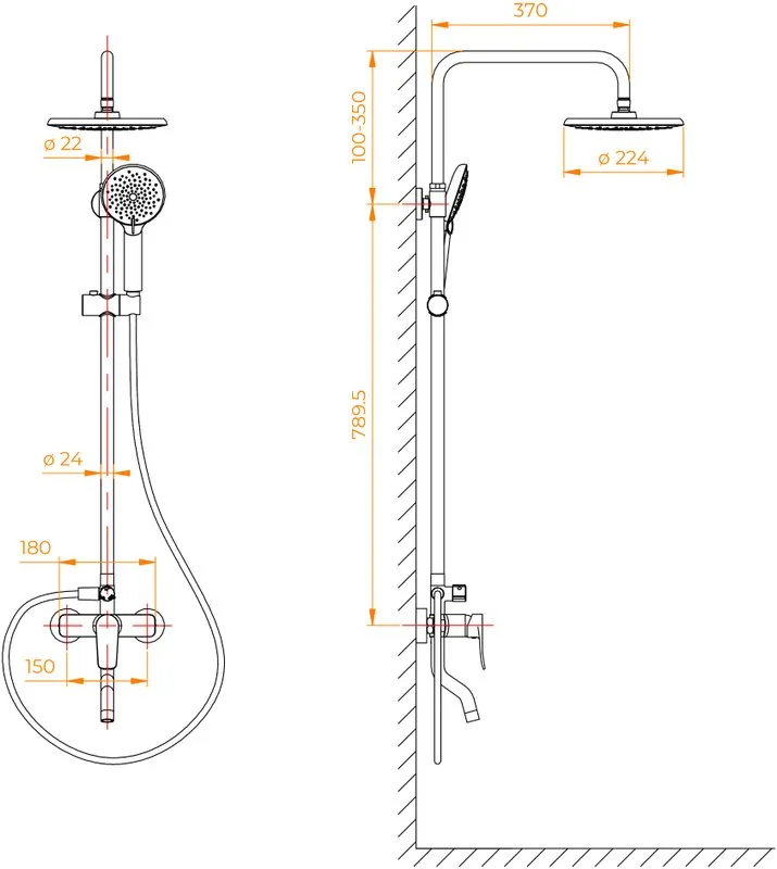 Душевая стойка RGW Shower Panels SP-25, хром Sancos — официальный сайт
