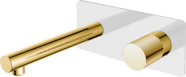Смеситель для раковины Boheme Stick 125-WG.2 С ВНУТРЕННЕЙ ЧАСТЬЮ, white, touch gold Sancos — Оригинал