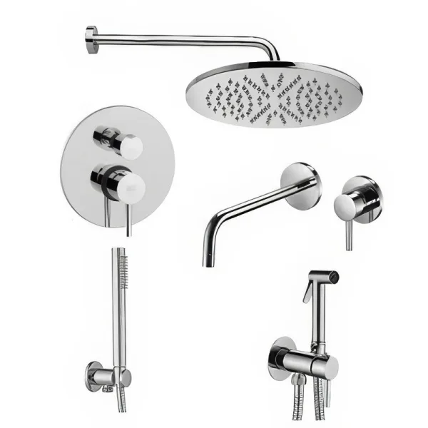 Комплект для ванной Paffoni Light KITZLIG018CR006 С ВНУТРЕННЕЙ ЧАСТЬЮ, хром Sancos — Оригинал