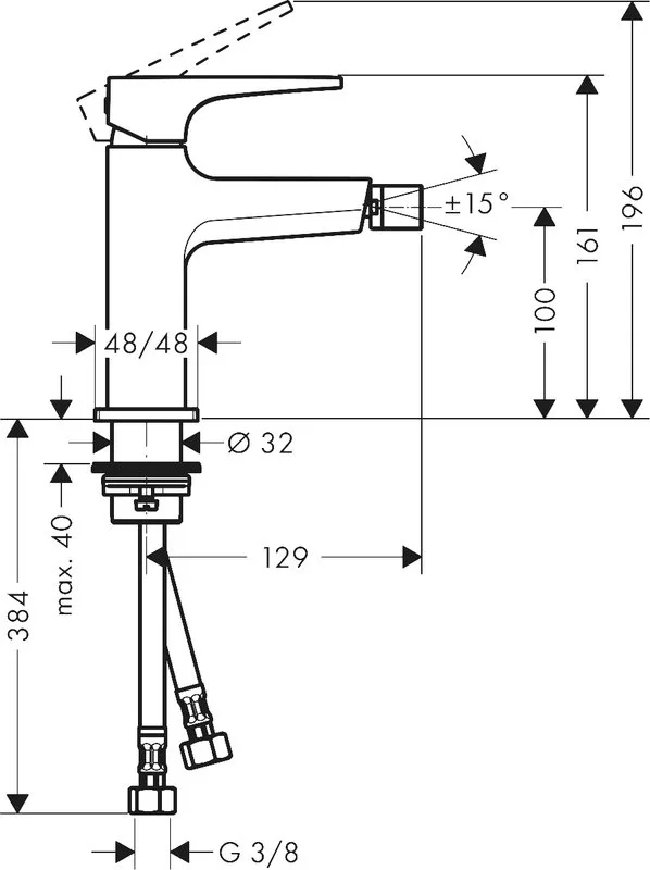 Смеситель для биде Hansgrohe Metropol 32520990 с донным клапаном Push-Open Sancos — официальный сайт