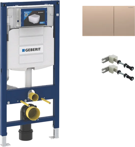 Система инсталляции для унитазов Geberit Duofix UP 320 111.300.00.5, кнопка красное золото Sancos — Оригинал