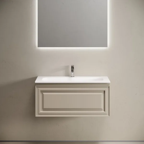 Тумба с раковиной Sancos Very 90 подвесная, beige soft, раковина СN7019 Sancos — Оригинал