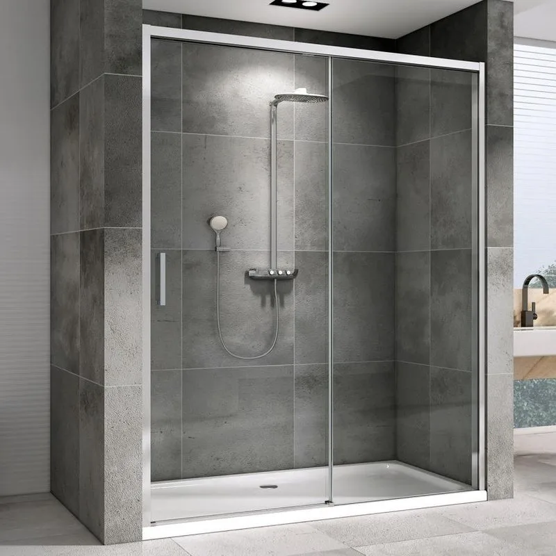 Душевая дверь в нишу Abber Komfort AG93130 130 см, профиль хром, стекло прозрачное Sancos — официальный сайт