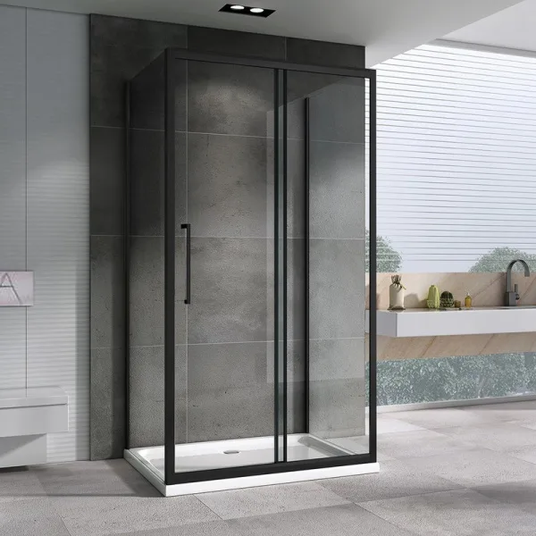 Душевой уголок Abber Schwarzer Diamant AG30140BH-S60B-S60B 140x60, профиль черный,  стекло прозрачно Sancos — Оригинал