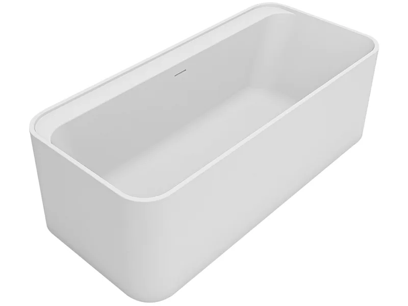 Ванна из искусственного камня Uni-Flo Kube 170x78 см, отдельностоящая белая глянцевая Sancos — официальный сайт