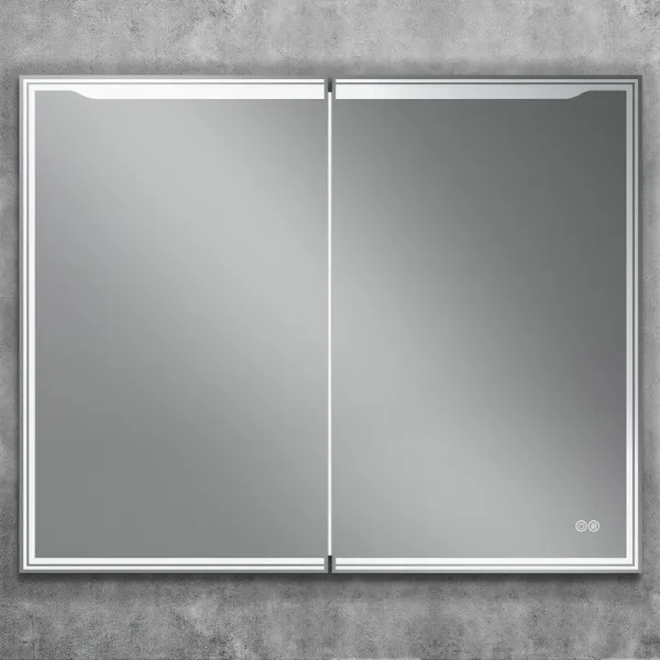 Зеркало-шкаф Art&Max Merano 100х80 белое, с LED-подсветкой, 6000К Sancos — Оригинал