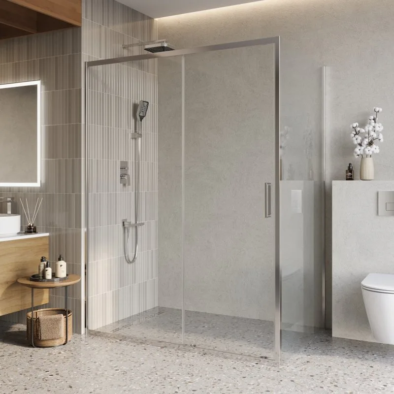 Душевой уголок BelBagno Luce AH-1-150/100-C-Cr профиль хром, стекло прозрачное Sancos — официальный сайт