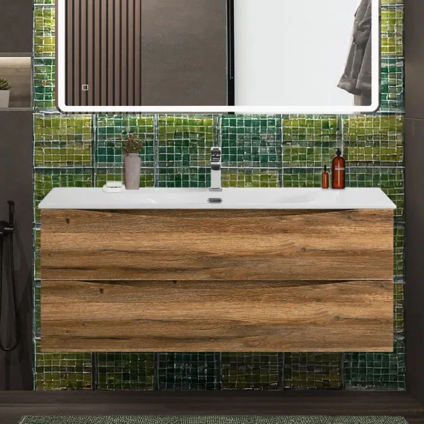 Тумба под раковину без столешницы BelBagno Marino-cer-n 120 подвесная, rovere rustico Sancos — Оригинал