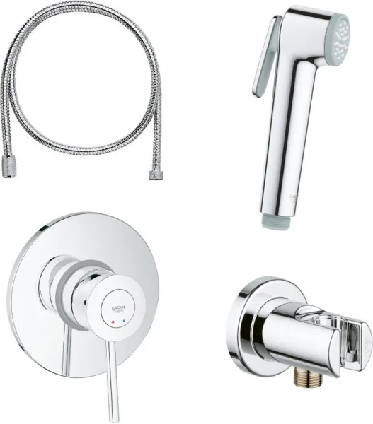 Гигиенический душ Grohe BauClassic 124434, со смесителем, С ВНУТРЕННЕЙ ЧАСТЬЮ Sancos — Оригинал