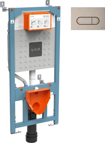 Система инсталляции для унитазов VitrA V12 762-5800-01, с кнопкой смыва Root Square 740-2295 никель Sancos — Оригинал