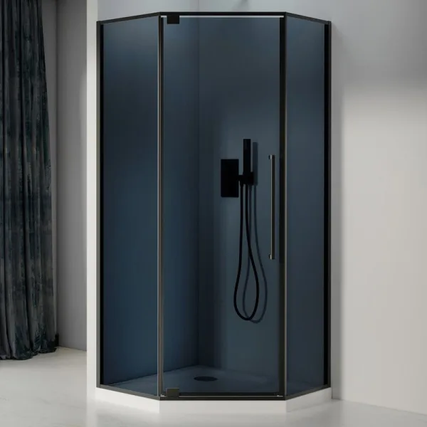 Душевой уголок Black&White Stellar Wind S815 BG 100х100, профиль черный, стекло тонированное Sancos — Оригинал