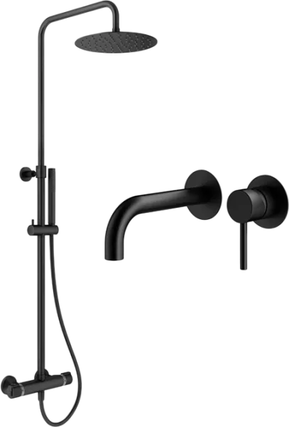Комплект для ванной Plumberia Selection Ixo KITXO6302NO210 С ВНУТРЕННЕЙ ЧАСТЬЮ, черный матовый Sancos — Оригинал